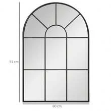 HOMCOM Window Mirror With Metal Frame, 91cm X 2cm X 60cm, Black - 1 - View 3