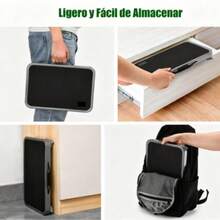Taburete plegable, taburete ajustable con plataforma antideslizante, escalera con patas de goma gruesas para adultos o niños en la cocina, el dormitorio, la oficina, la autocaravana, con una capacidad de 150 kg. - Negro - Ver 3