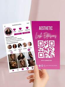 Customized Personalized Hair, Eyelash, Beauty Business Cards, 200/500/1000pcs, Double-Sided QR Code Social Media Contact Cards, Customized Photo & Text Business Card Template Design ,For Family, Lash Tech Supplies - Multicolor - View 35