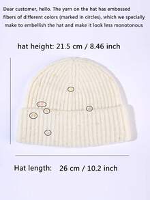 女士纯色柔软针织帽，温暖针织帽，孕妇帽，百搭休闲，适合冬季 - 彩色 - 查看 3