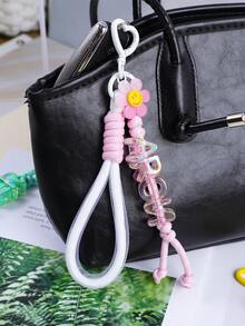1pc Customized INS Style Minimalist Short Rope Woven Acrylic Plated Colorful English Letter Bead Heart Keychain, Cute Little Sun Acrylic Pendant, Gift For Friends, Family, Birthday Gifts, Customized Keychain, Customized Name, Customized Birthday Gift, Customized Phone Lanyard, Customized Bag Charm,Durable,Colorful,Cute,Adorable,Funny,Kawaii,Y2K,Stylish,Unisex,Casual,Custom,Personalized,Unique,Customized,Ideal Gifts For Him,Ideal Gifts For Her,Her,Boyfriend,Girlfriend,Family,Friends,Delicate Romance,Winter Grace