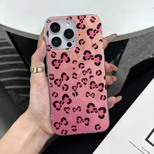 Funda de TPU con estampado de leopardo rosa, compatible con  17,  16 Pro Max,  15 Pro Max,  13 y  12. Diseño resistente a golpes y caídas. Accesorio elegante y moderno. Un regalo perfecto para familiares, amigos y seres queridos. - transparente - Ver 1
