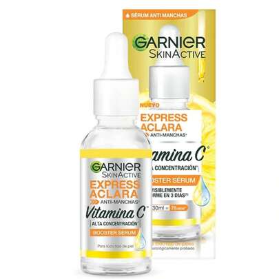 Garnie r Express Aclara Sérum facial Anti manchas con Vitamina C, 30ml. Hidrata, ilumina, unifica el tono de la piel y reduce las manchas oscuras