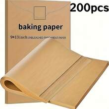 9 X 13inch 50/200 Sheets Pre-Cut Parchment Baking Paper, Unbleached Non-Stick Baking Paper Baking Tray - Suitable For Baking And Cooking, BBQ, Air Fryer And Steam - Non-Stick, Non-Greasy