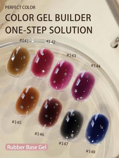 PERFECT COLOR Rubber Base Gel Polish 12ml Rubber Base Builder Gel 8 Colors Rubber Gel Base For Nails Red Gel Polish Jelly Gel Polish For Strengthen/Apex Building/Enhance/Reinforced For Fall Winter Nails Salon-Quality Christmas Nails Soak Off Gel Nail Kit Manicure DIY Nail Art Salon Home New Year Gift