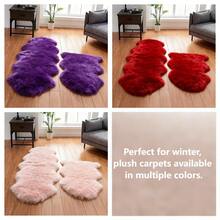 Modern Minimalist Faux Wool Plush Carpet - Soft Plush Surface With Rubber Backing, Machine Washable - Winter Gift, Wool-Like Carpet, Autumn/Winter Carpet, Thick/Plush - White - View 15