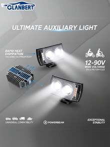 GLANBERT Motorcycle LED Lens Light, Motorcycle LED Light Bar Auxiliary Light, Super Bright Dual Lens Light, Multiple Color Modes, Universal Fit For Motorcycle, Electric Bicycle, Car, Truck, Enhanced Long-Range Visibility - Multicolor - View 7