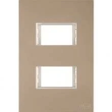 Conjunto Interruptor 1 tecla simples + tomada 20a Recta Marrom Claro Fosco blux tamanho 4x2 para embutir na parede conjunto completo placa modulo suporte - Caramelo - Visão 2