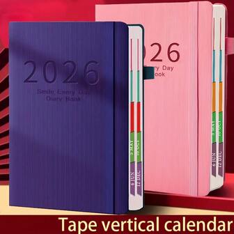 2026 Planner – Professional & Personal Planning Notebook, Smooth Texture Organizer, Sturdy Binding System, Full-Year Layout – Elegant Office & Planning Book For Business, University & Home, Modern Stripe Design, Efficient Organizer, Synthetic Leather Cover – Ideal Gift For Professionals & Students.