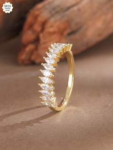 1pc S925 Sterling Silver 18K Gold Plated Moissanite Diamond Elegant Luxury Business Men's Signet Ring, Suitable For Birthday Party, Proposal, Wedding, Anniversary, Valentine's Day, Christmas, Holiday And Other Surprise Jewelry Gift Occasions