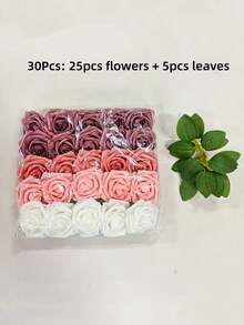 MEHELANY 50/30 bông hoa giả có thân, 5 màu hoa hồng xốp, hoa hồng xốp cao 3,15 inch, cảm giác chạm như thật, thích hợp để tự làm bó hoa cưới/trang trí bàn, phông nền tiệc ngoài trời, trang trí phòng/bàn, vườn/chậu cây, quà tặng Ngày Valentine, Ngày của Mẹ, sinh nhật. - bột năm màu - Xem 10