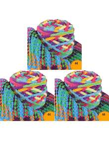 1/3pcs Chunky Chenille Yarn For Knitting, 1 Ply Jumbo Ice Yarn Bulk 100g Skeins, Soft DIY Crochet Thread For Blankets, Slippers, Hats, Scarves Handmade Craft Supplies Christmas Gift - Multicolor - View 73