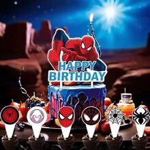 Set de 16 piezas de decoraciones para pastel con los personajes de Spidey y sus Amigos Increíbles, para fiestas de cumpleaños de niños, baby shower y fiestas de Spiderman - Multicolor - Ver 5