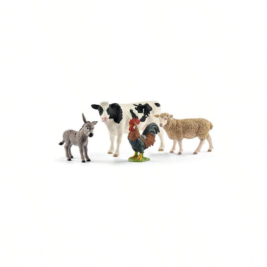 Farm World - Juego de iniciacin, Incluye 4 Juguetes coleccionables de Animales de Granja, Vaca, Oveja, Potro de Burro y, Juguetes de Animales de Granja para nios a Partir de 3 aos - Caja actual - Ver 1