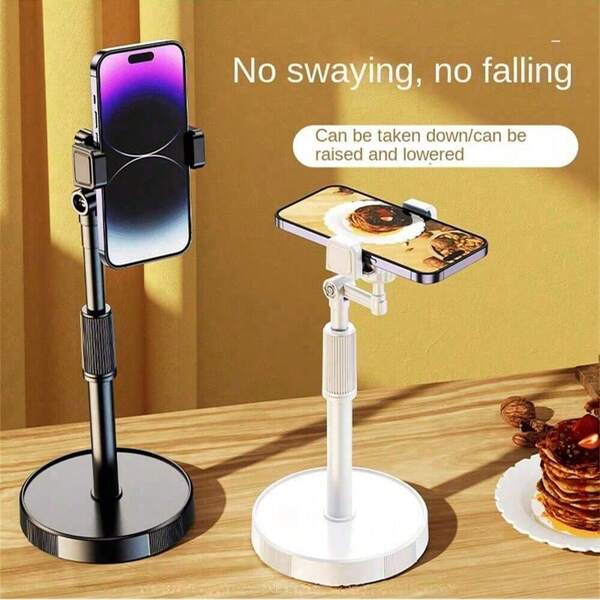 Newly Upgraded, Slightly Pricey But Highly Useful Multifunctional Phone Stand For Desk, Selfie, Live Streaming, 360° Rotation, Height Adjustable, Suitable For Smartphones And Tablets, Live Streaming Accessory (Actual Item May Vary)