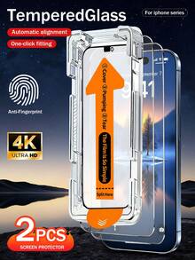 Yezodawee 2片装高清钢化玻璃屏幕保护膜，兼容 17 Pro Max/17 Air/17/15 Pro Max/16 Pro Max/16/16e/15/14/13/13 Pro/12/11，配备自动除尘工具，安装简便，一键贴合，防刮花，表面光滑，保护隐私，防尘，手机屏幕保护膜，万圣节礼物，生日礼物，送给家人和朋友的礼物，手机配件 - 2個 - 查看 25