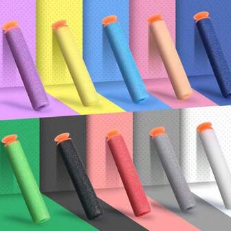 7.2厘米EVA实心头部玩具枪配件：吸盘式软头子弹，适用于软子弹模型枪，软子弹，易于安装。