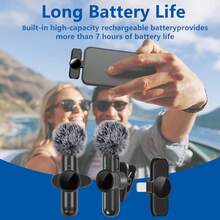 Wireless Lavalier Microphone For IPhone, IPad And Type-C, With Ultra-Low Latency Noise Cancellation Design, Plug And Play, Suitable For Video Shooting, Content Creation, Podcasting, Gaming And More - Black - View 6