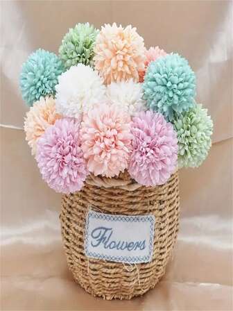 10pcs Artificial White Chrysanthemum Bouquet - Realistic Fake Flowers With Green Stems, Durable Plastic Blooms, Suitable For Weddings, Home, Parties, Outdoor/Tabletop Centerpieces, DIY Decorations, Baby Showers And Gardens (Maintenance-Free)