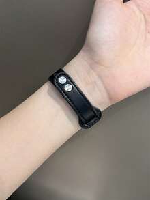18mm 20mm 22mm 标准尺寸真皮表带 - 时尚替换表带，兼容华为 Galaxy Watch 7 6 5 4 40mm 44mm、Galaxy Watch 5 Pro、Galaxy Active 2、Watch 6 4、GT6 GT5 GT4 GT3 GT2 Pro，男女通用 - 黑色 - 查看 5