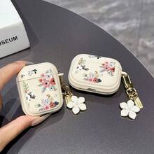 适用于 2/1/3、4、Pro 3 和 Pro 2 的无线蓝牙耳机保护套，TPU 材质，花朵图案，带钥匙扣，设计精美 - 彩色 - 查看 7