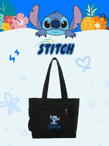 Disney 1个装针织图案手提袋，大容量斜挎包，可爱卡通印花单肩包，多功能秋冬大容量包——女士/女孩/学生的理想之选，完美适用于秋冬季/外出/购物 - 彩色 - 查看 14