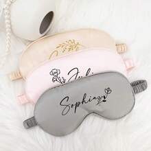 Customized Eye Mask, Bridesmaid Gift, Bridesmaid Invitation Gift, Customized Sleep Mask, Satin Eye Mask, Gift For Her, Personalized Wedding Gift - Multicolor - View 2