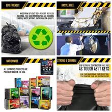 Contractor Bags 42 Gallon 20 PACK/ FLAP TIES 33 inchx 45 inch - 3 MIL Thick Large Black Heavy Duty Industrial Garbage Trashbags Professional Construction and Commercial use - 42 galones - Ver 1
