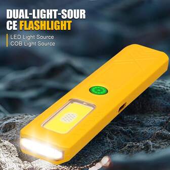 1PC Portable USB Rechargeable Work Light Magnetic COB LED Flashlight Hanging Lamp With Built-In Battery Camping Torch