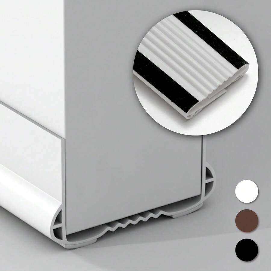 Nueva Actualización Guardapolvo y Protector para Puerta,200CM Burlete para Puerta,BONACHAN Burlete Cubrepolvo para Puertas,Under Door Draft Stopper,Polveras de Silicon,Sellador (Blanco, 200CM) - Negro - Ver 1