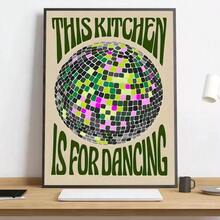 1幅厨房迪斯科舞蹈油画书法高清帆布海报客厅卧室酒吧美学装饰海报帆布画墙面艺术房间家居装饰无框 - 彩色 - 查看 8