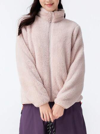 CAMEL CROWN Women's Outdoor Coral Fleece Jacket, Autumn And Winter Double-Sided Fleece Coat, Thickened, Warm, Anti-Static, Windproof Jacket Lining.