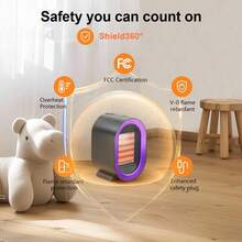 Pulsovital Calentador cerámico portátil con ventilador de 2 velocidades. Calentador de interior energéticamente eficiente con protección contra sobrecalentamiento y vuelco para uso en oficinas y hogares. - Tipo de Enchufe A USA (110-127V) - Ver 9