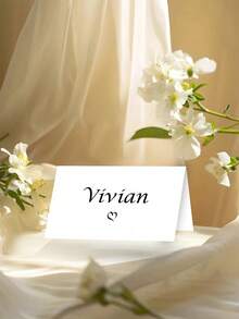 10/20/30Pcs Custom Wedding Name Place Cards - Editable Table Name Card | Modern Minimalist Design, Black And White, Initials In Heart | Personalized Place Cards For Weddings, Events, Parties | 8*10CM, Copperplate Paper - Multicolor - View 4