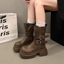 Women Mid-Calf Boots - Black - View 1
