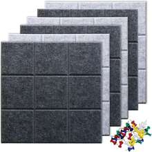 Tablones de Anuncios de Fieltro, 6 Azulejos de 11.8 X 11.8 Pulgadas Con 50 Pines de Empuje, Tableros de Notas Cuadrados Para Oficina, Hogar y Escuela - 1 - Ver 8