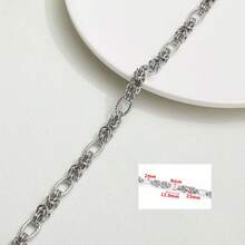 1米304不锈钢定制凹槽重型功能性男女通用钛钢银链DIY手工珠宝项链手链配件材料 - 重工鏈條 - 查看 10