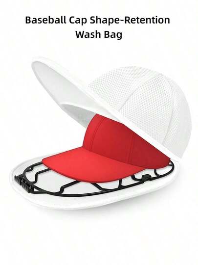 1 pezzo Gabbia lavatrice per cappelli con sacchetto in rete, pulitore per cappellini da baseball per lavastoviglie e lavatrice, protezione per cappelli per adulti e bambini, sacchetto in rete a nido d'ape per lavare cappelli, indumenti e piccoli oggetti