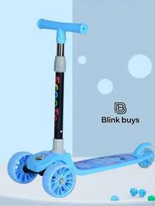 Patín Del Diablo Con Luz En Las llantas, Scooter Plegable Para Niños Con 3 Ruedas, Con Luz y Freno Trasero, Patinete Plegable Para Niños, Patines Para Niñas y Niños, Juguetes Para Niños y Niñas, Juguetes Para Dia del Niño - Azul - Ver 5