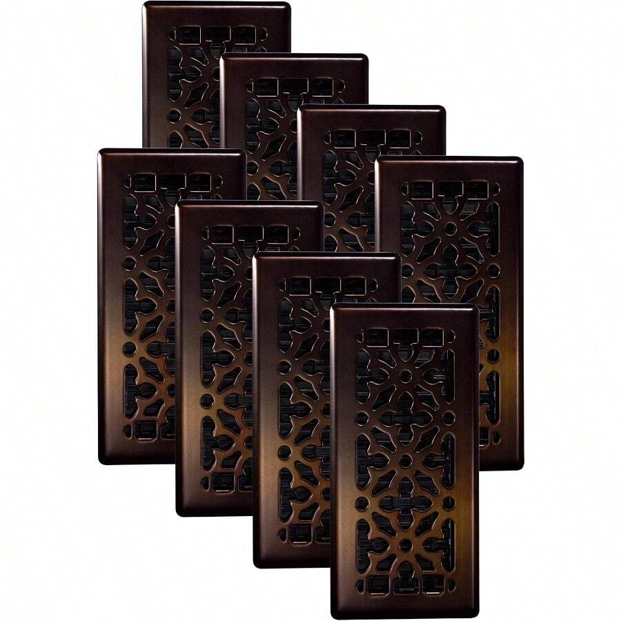 Decor Grates AGH410RB8 Gothic Floor Register 4x10 Inches 8 Pack Rubbed Bronze Finish