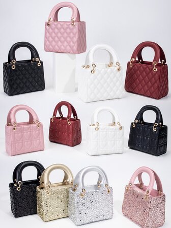 1pc Women's New Fashion PU Elegant Handbag, Fashionable Sequin Elegant Handbag, High-End Shoulder Crossbody Bag With Adjustable Strap, Suitable For Daily, Party, Travel, Ideal Gift