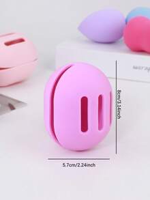 1pc Makeup Sponge Storage Box, Made Of Breathable Silicone Material, Travel Essential, Shatterproof Makeup Sponge Travel Case, Suitable For All Sponges, Hygienic And Portable - Multicolor - View 2
