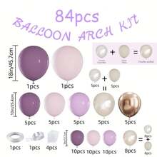 101/202个紫色、沙白色和香槟金色乳胶气球套装，适用于生日派对、周年纪念、毕业典礼、新娘送礼会、情人节、新年、开业典礼、家居装饰、气球装饰、派对装饰、摄影道具和静物装饰 - 淡紫色 - 查看 13