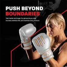 Guantes de boxeo para hombres y mujeres, cómodos guantes de entrenamiento de boxeo con acolchado de espuma para lanzar golpes de poder con confianza, guantes de boxeo pesados para - B - Ver 6