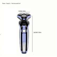 Hatteker 4 In 1 Men's Electric Shaver Rechargeable Rotary Shaver Hair Clippers For Man Nose Trimmer - Purple - View 2