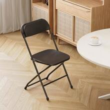 10 Pack Plastic Folding Chair, 300lb Capacity, Portable Commercial Chair With Steel Frame Home Office Wedding Party Indoor Outdoor Events, Stackable, White - 黑色+10裝 - 查看 8
