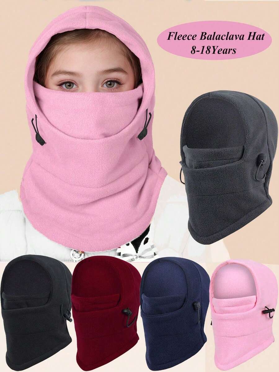 1pc Kids Full Face Ski Mask Neck Warmer, Children Wool Balaclava Hat For Boys And Girls Ski Cap - Multicolor - View 1