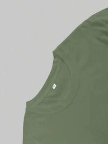 New Men's Hip Hop Fashion T-Shirt With Letter Print - 綠色 - 查看 4