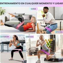 EDECOR 4 Pack Bandas de Resistencia, Bandas Elásticas Fitness, Ligas Elásticas de Látex Natural Multifuncional, para Yoga Pilate Crossfit Ejercicios en Casa y Gimnasio - Versátil - Ver 2