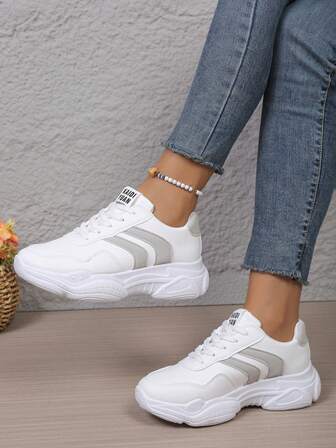 Nuevos tenis de cuero con cordones de estilo británico para mujer, de punta redonda, suela gruesa, de ajuste fácil, casuales, con diseño de moda, transpirables y antideslizantes, ideales para estudiantes